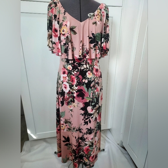 connected apparel Dresses & Skirts - Floral Pink Maxi Dress